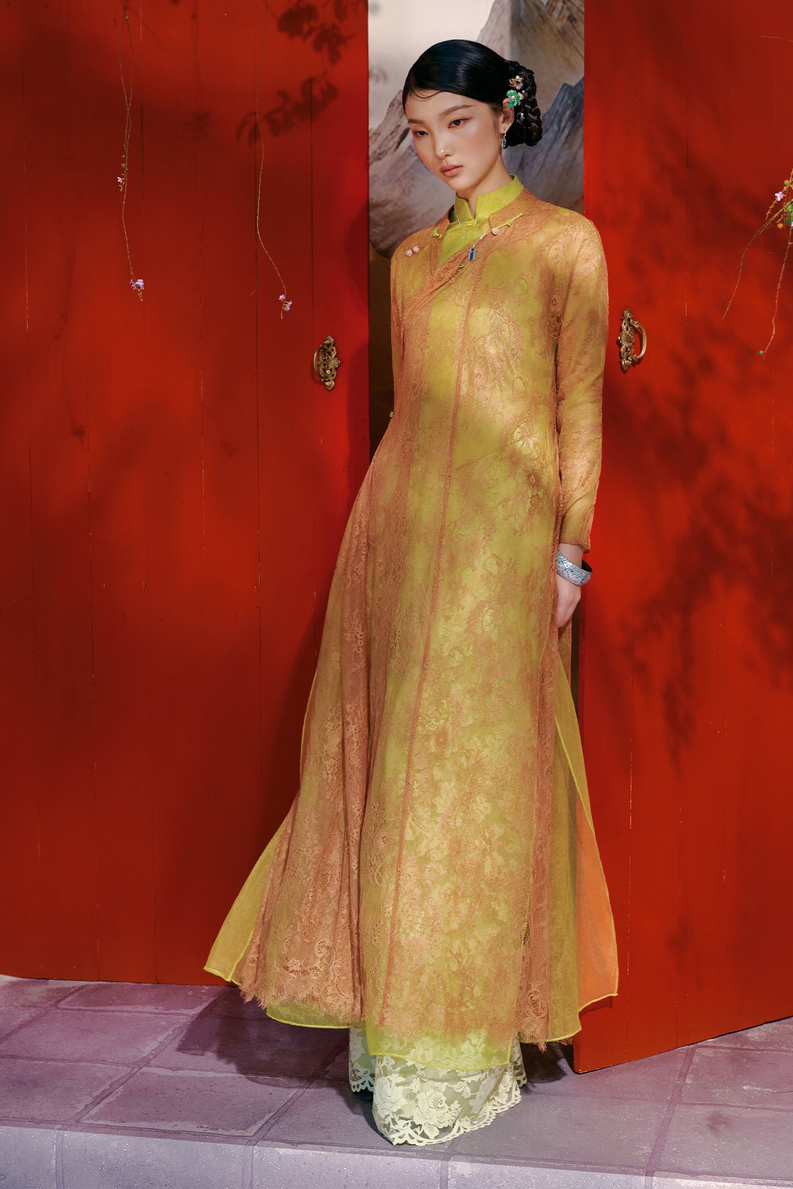 Khue Anh A-line Ao Dai Set - MEAN BLVD