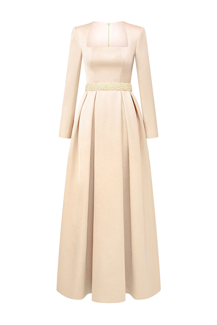 Kinsley Trapeze Neck Draped Maxi Dress - MEAN BLVD