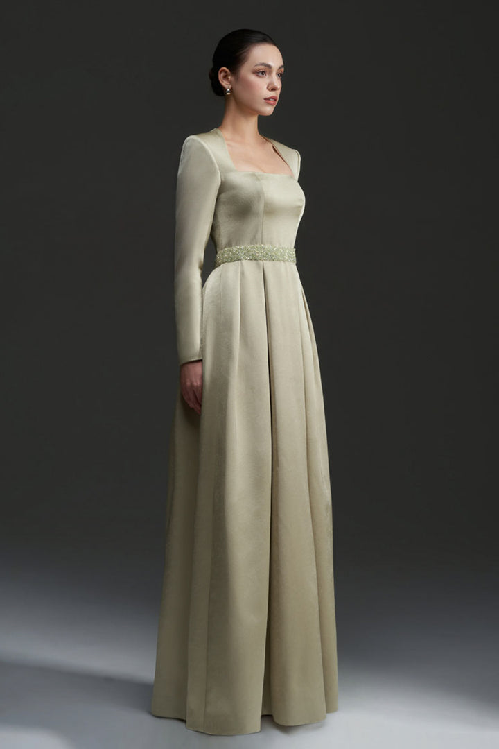 Kinsley Trapeze Neck Draped Maxi Dress - MEAN BLVD