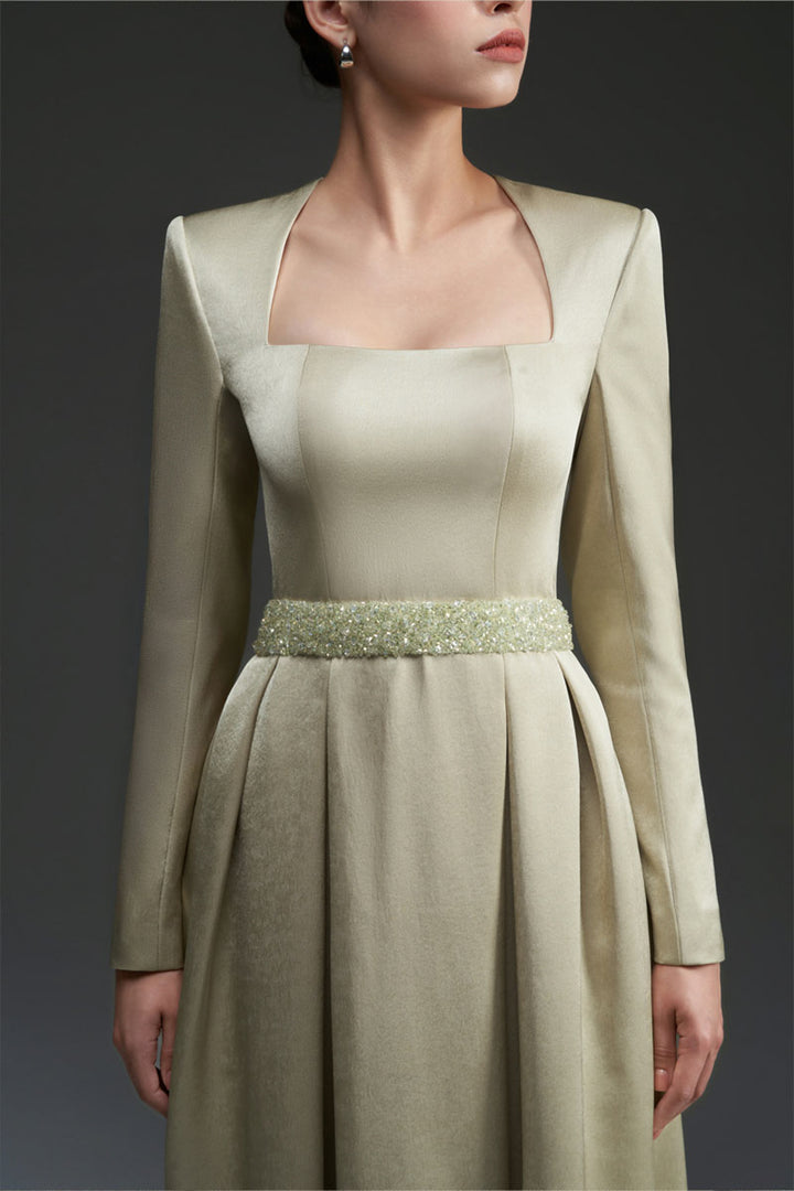 Kinsley Trapeze Neck Draped Maxi Dress - MEAN BLVD