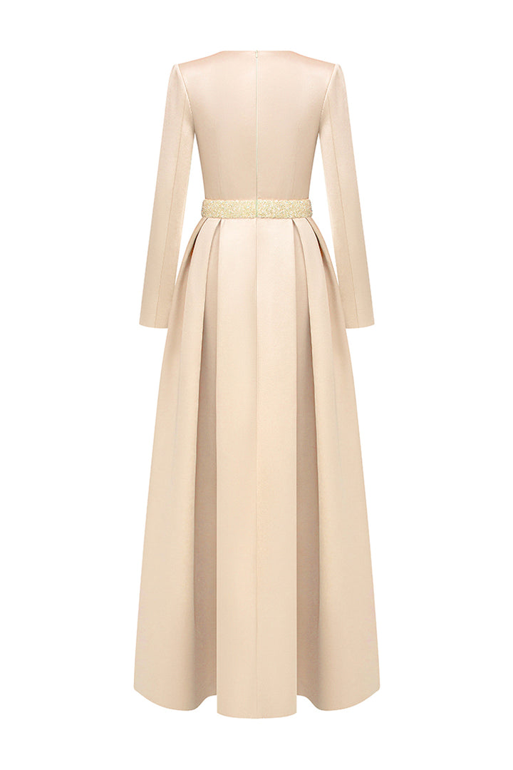 Kinsley Trapeze Neck Draped Maxi Dress - MEAN BLVD