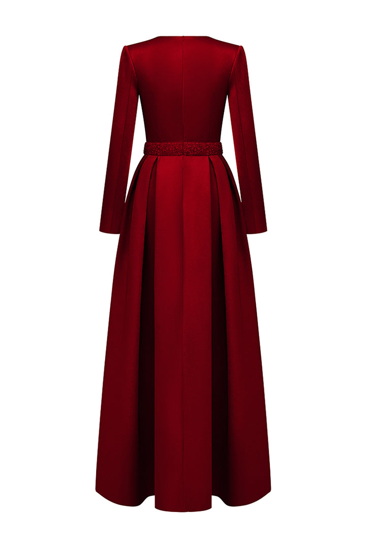 Kinsley Trapeze Neck Draped Maxi Dress - MEAN BLVD