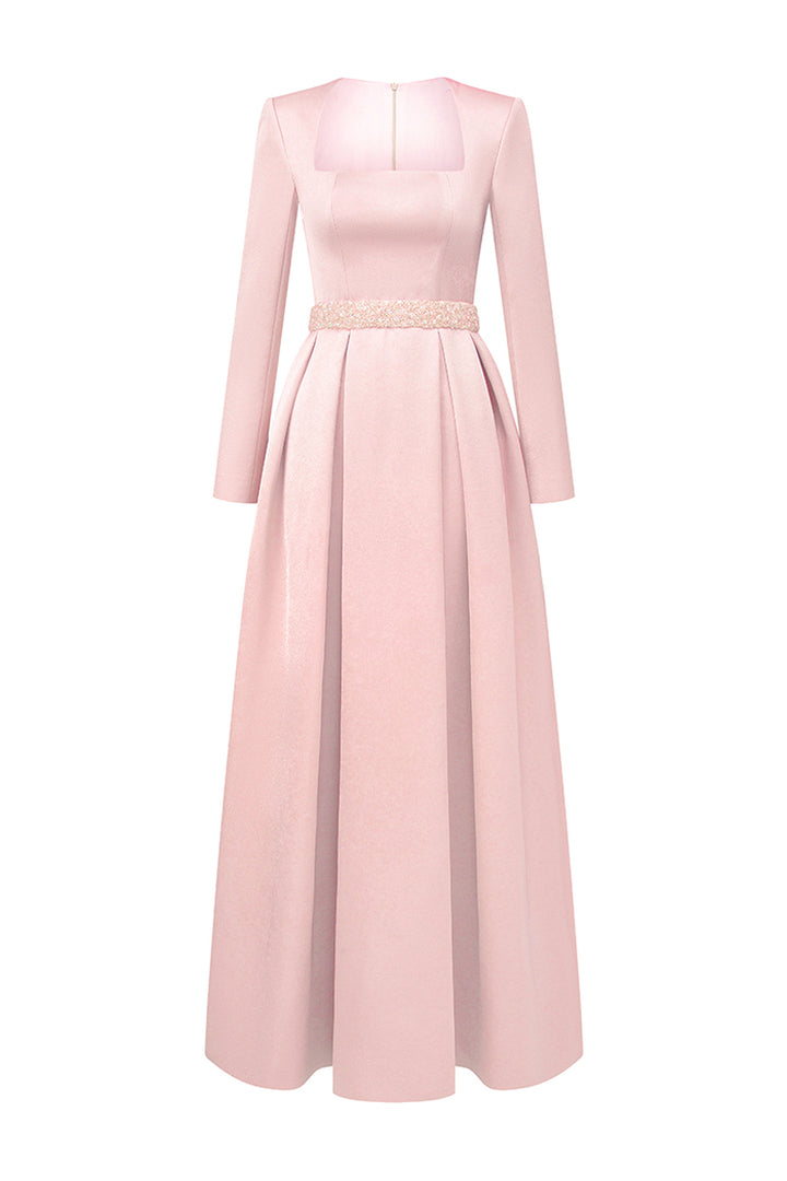 Kinsley Trapeze Neck Draped Maxi Dress - MEAN BLVD