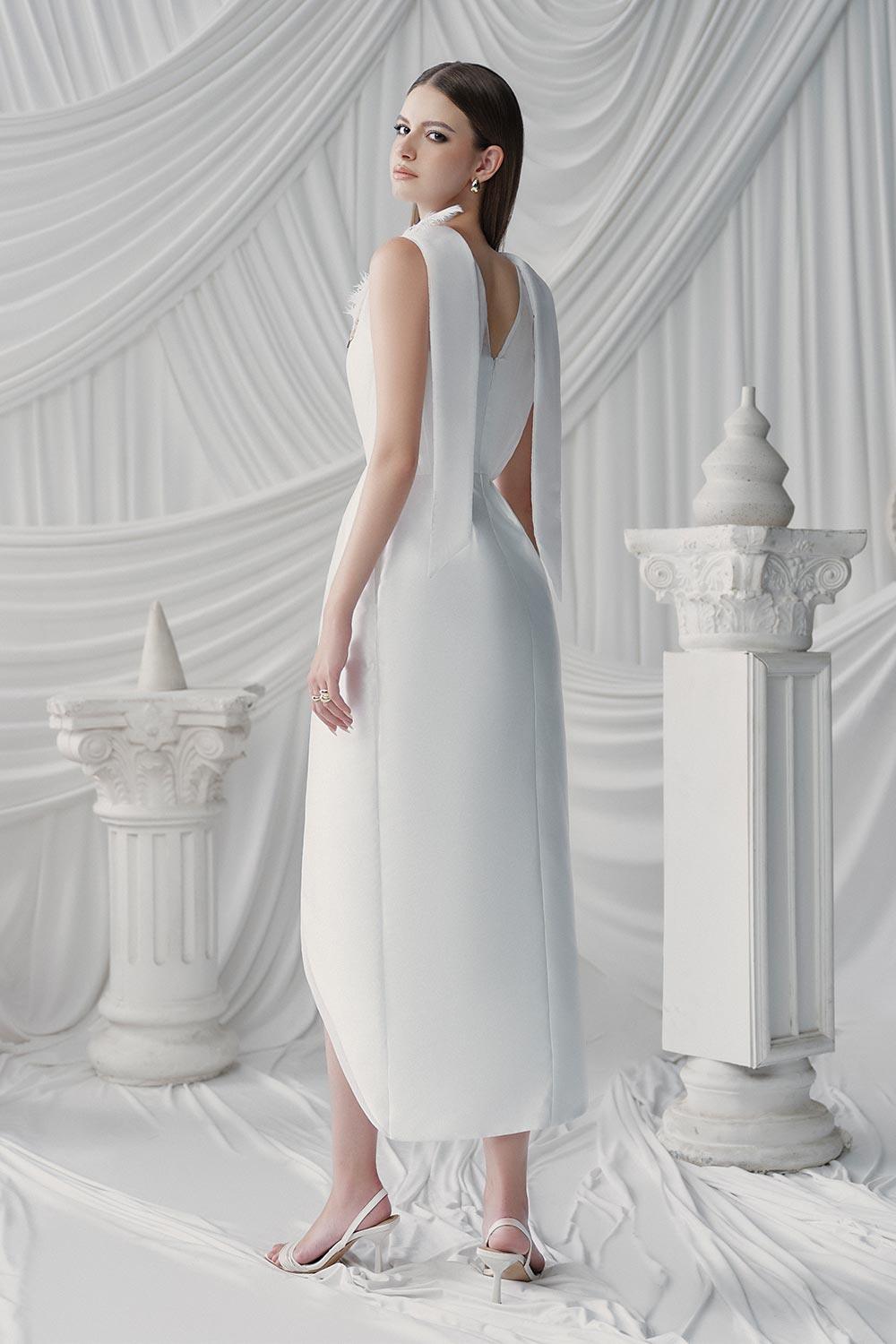 Wyn Tulip Sleeveless Organza Midi Dress