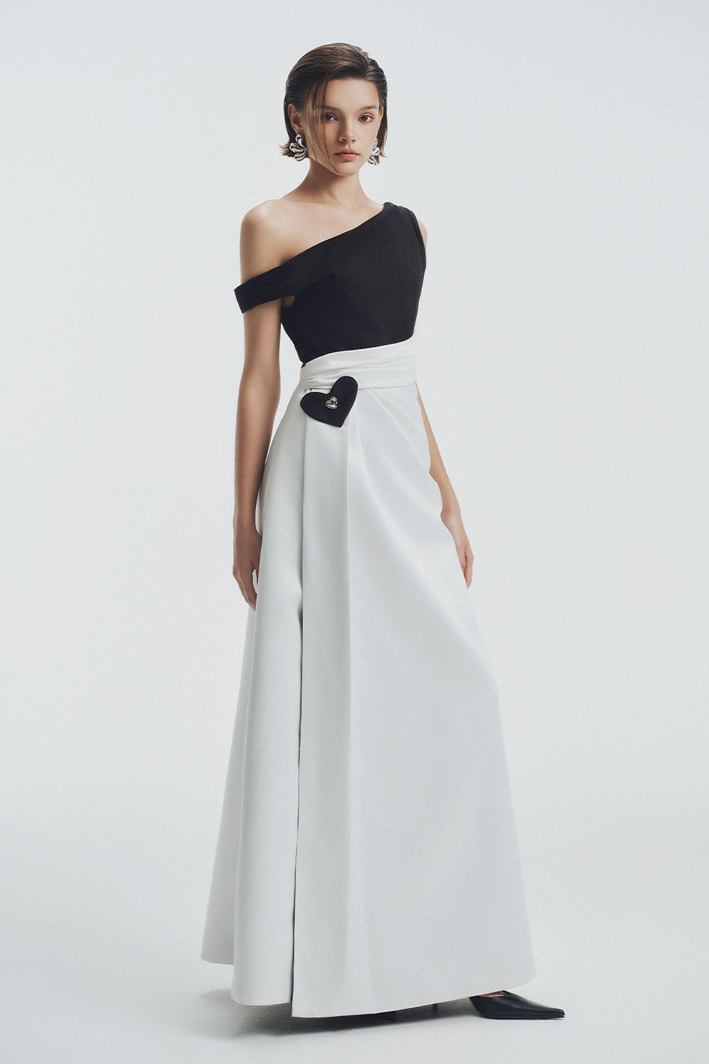 Linden A-line Side Slit Chiffon Maxi Dress