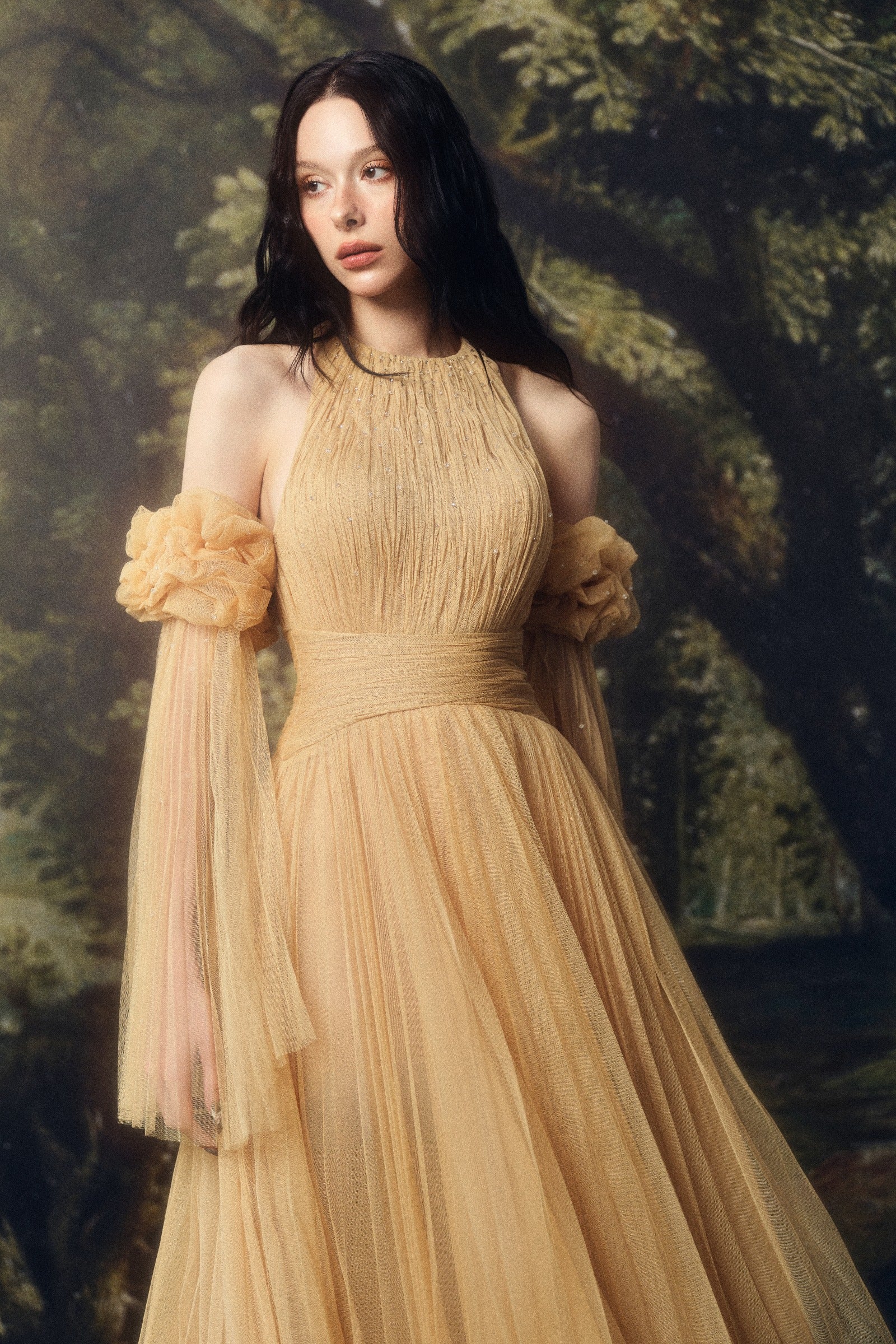 Heliora Cold Shoulder Sleeve Midi Dress