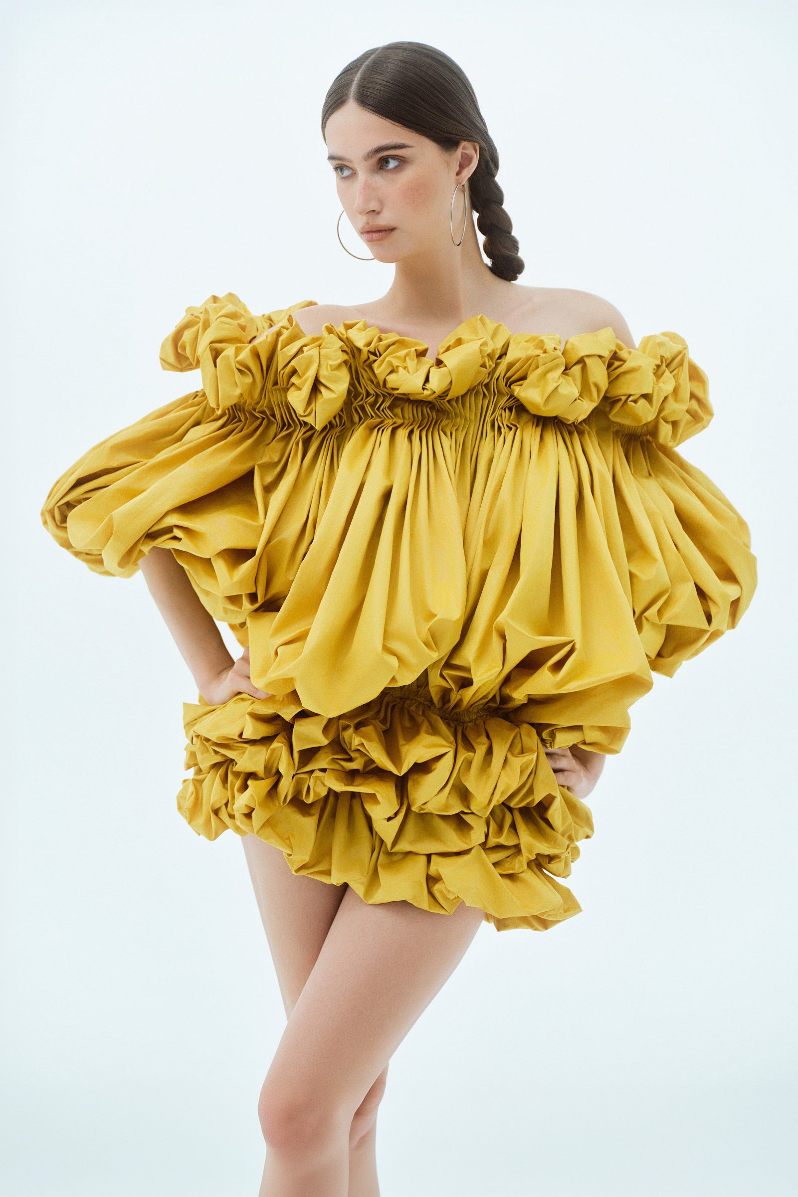 Marigold Off-Shoulder Mini Dress