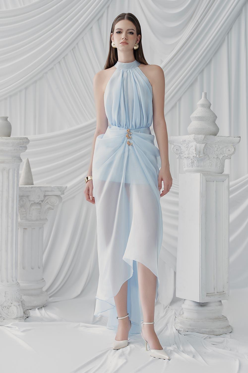 Nerissa Asymmetric Gathered Silk Organza High-low Dress