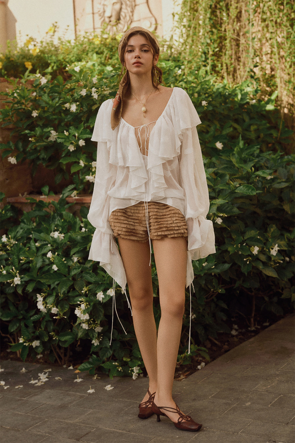 La Bohème Blouson Ruffle Layer Chiffon Mini Set