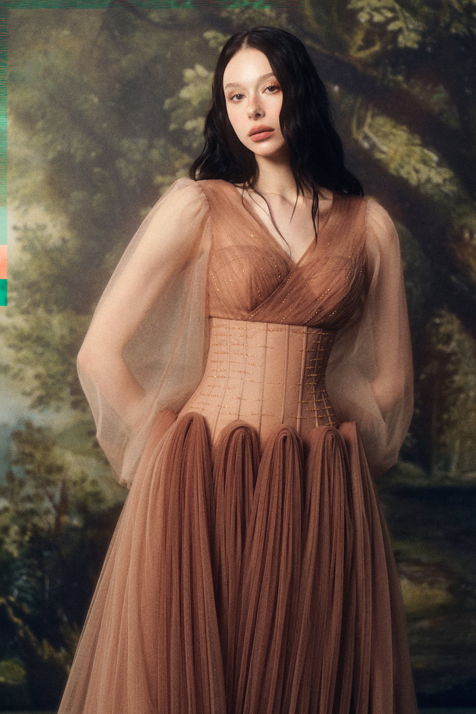 Sylvara Bishop Sleeve Midi Dress