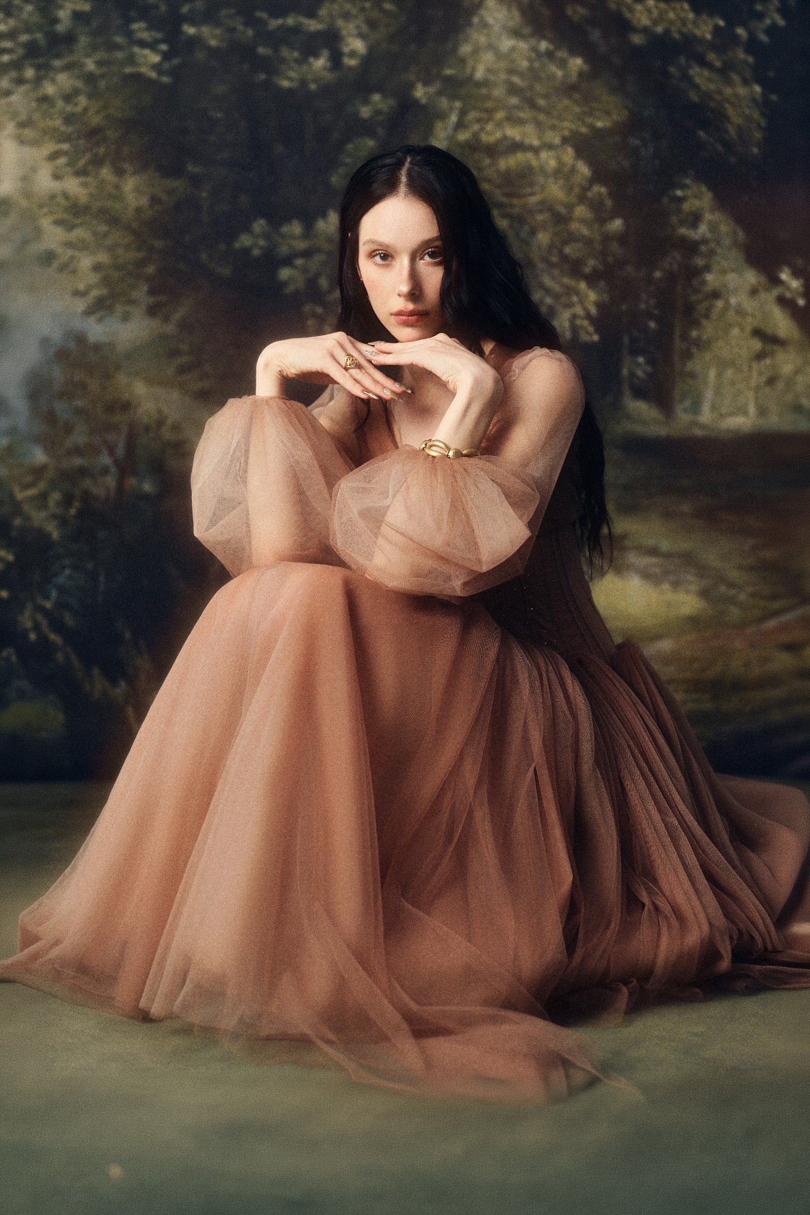 Sylvara Bishop Sleeve Midi Dress