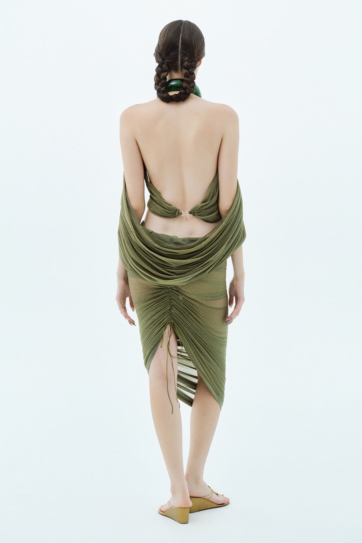 Jade Ruched Midi Dress