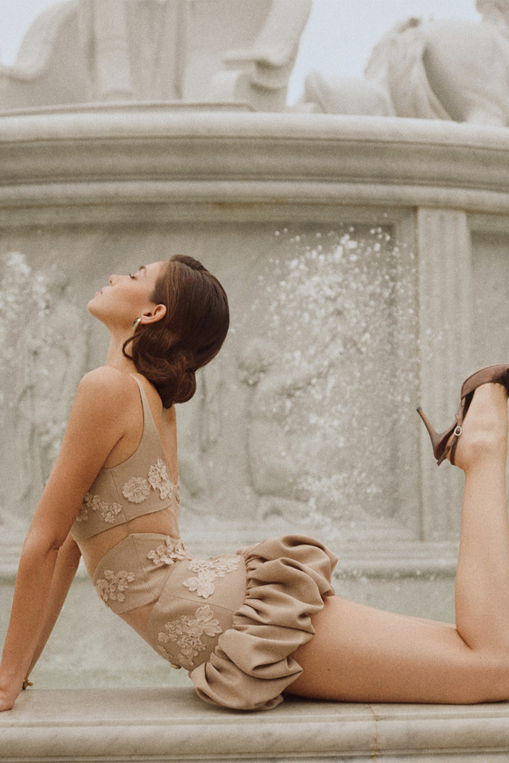 La Fata Bubble/Balloon See-Through Twill Mini Dress