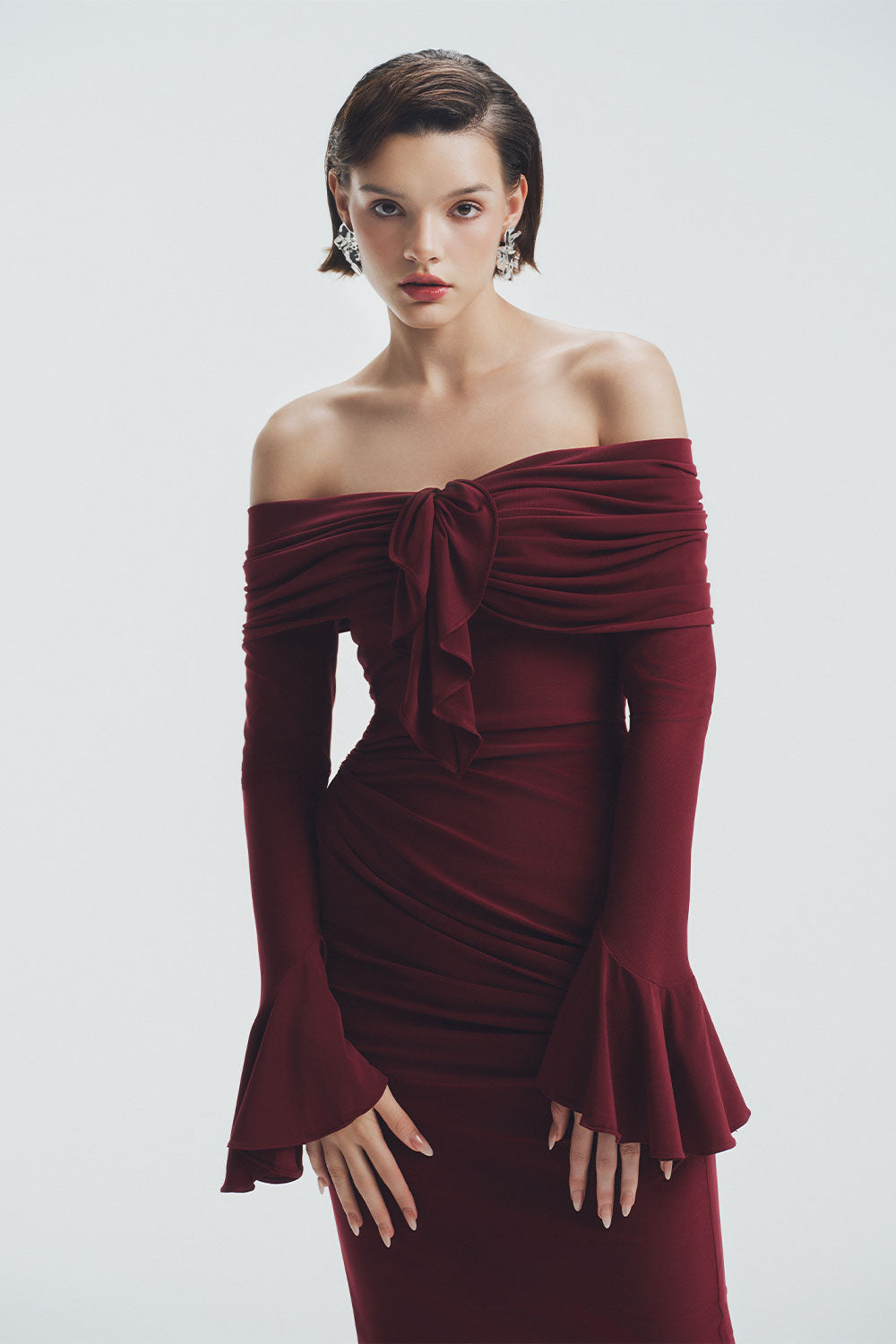 Glory Bodycon Off-Shoulder Spandex Ankle Length Dress