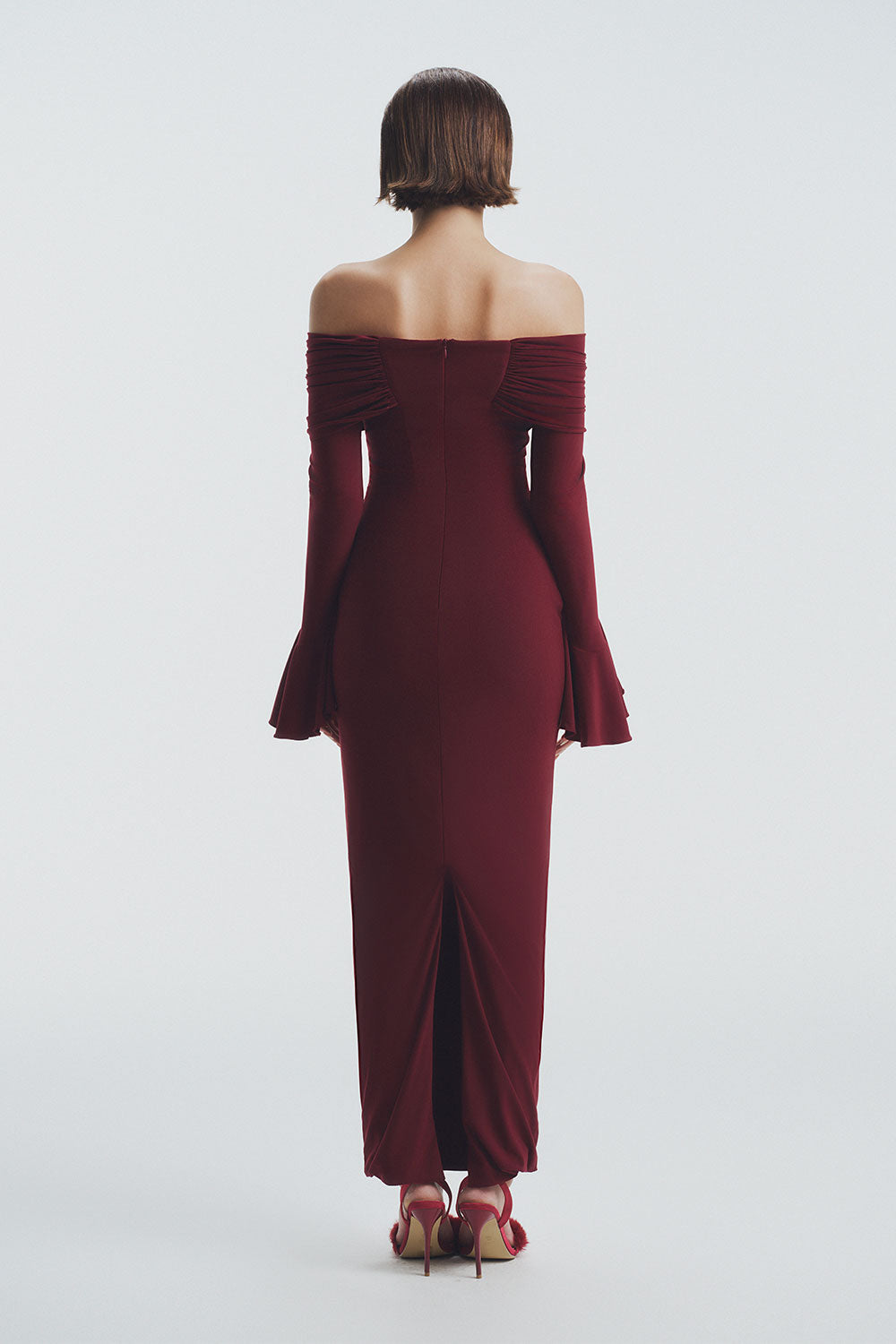 Glory Bodycon Off-Shoulder Spandex Ankle Length Dress