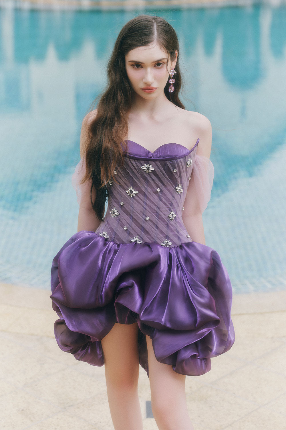 purple puffy mini dress Amazon.com: AOMEI Women's Plus Size 3D Butterfly Tulle Purple Homecoming Dress Short Illusion Round Neck Puffy Sleeve A-Line Prom Dresses (1X,Purple) : Clothing, Shoes & Jewelry