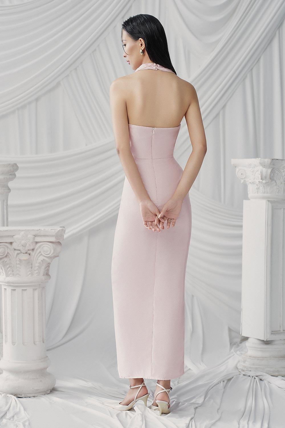 Primrose Sarong Back Zipper Silk Organza Ankle Length Dress