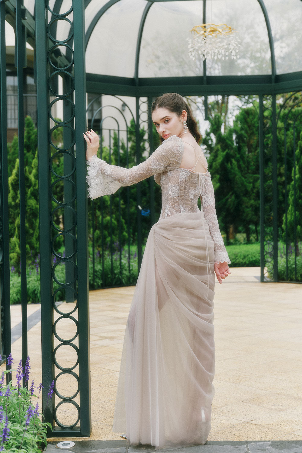 Women's Fairy Sarong Side Slit Lace Floor Length Dress XS/S/M/L/XL/Customize Nude/White MEAN BLVD White / S Women's Fairy Sarong Side Slit Lace Floor Length Dress XS/S/M/L/XL/Customize Nude/White MEAN BLVD White / S