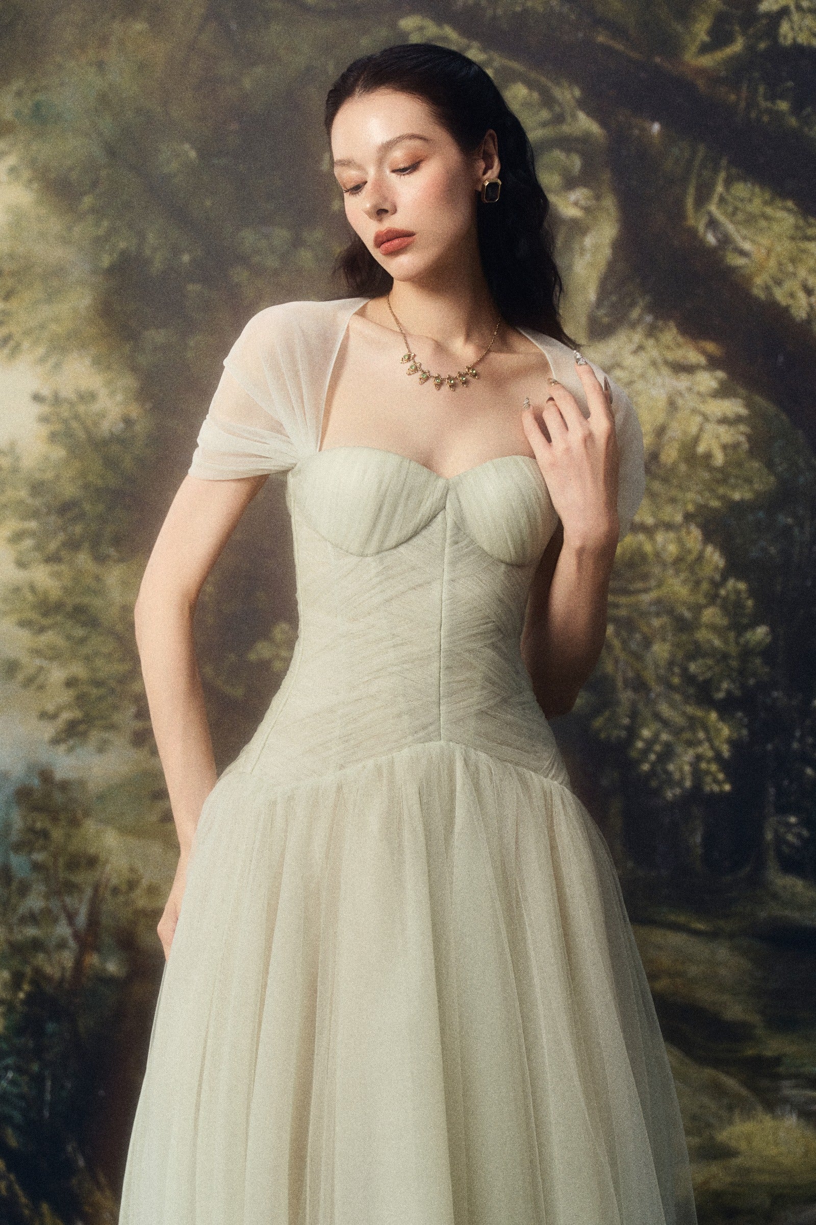 Viridia Puff Sleeve Midi Dress