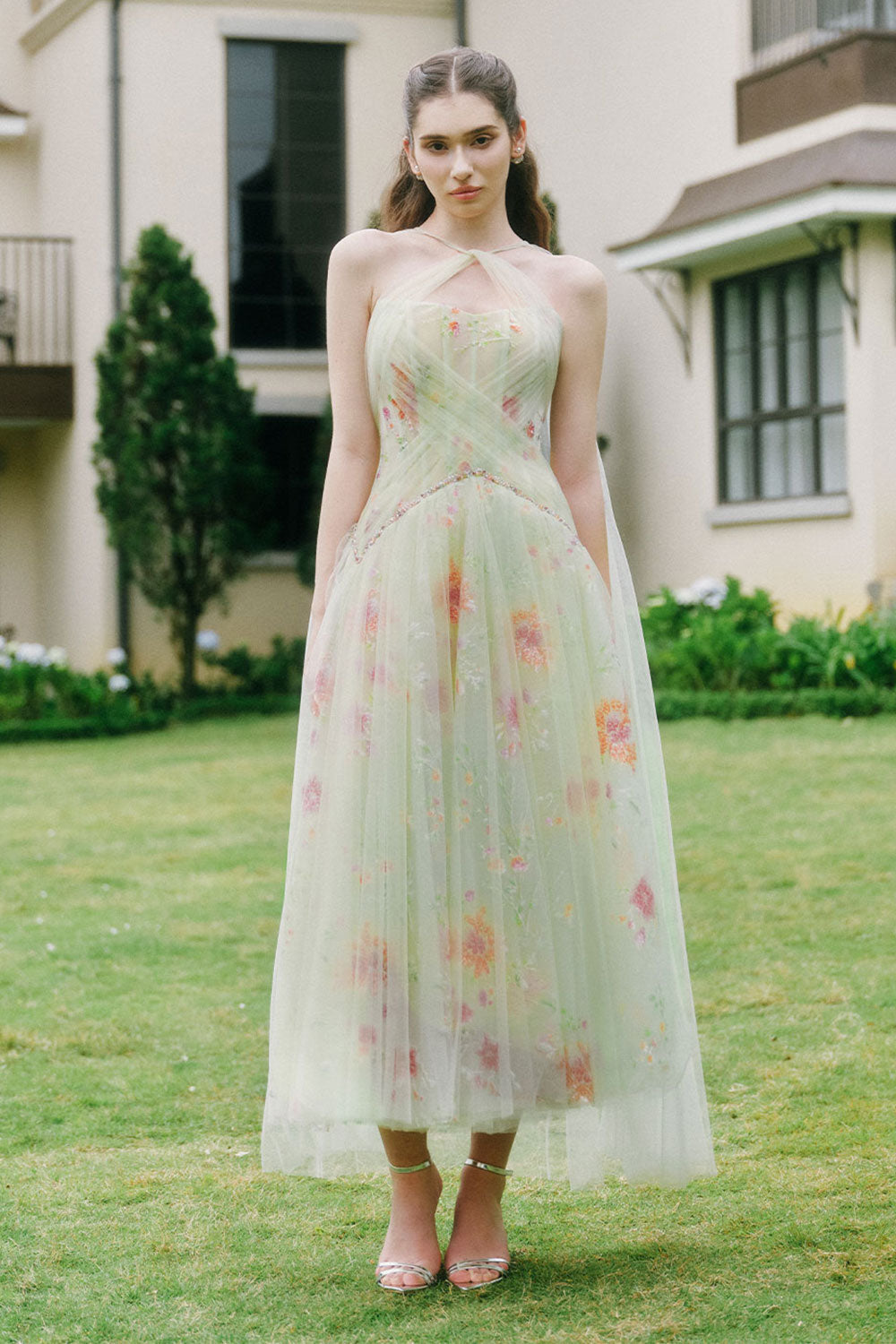 a line tulle midi dress Amazon.com: A Line Flower Embroidery Tulle Formal Evening Gowns Midi Spaghetti Straps Ruched Cocktail Dress for Women Apricot 2: Clothing, Shoes & Jewelry