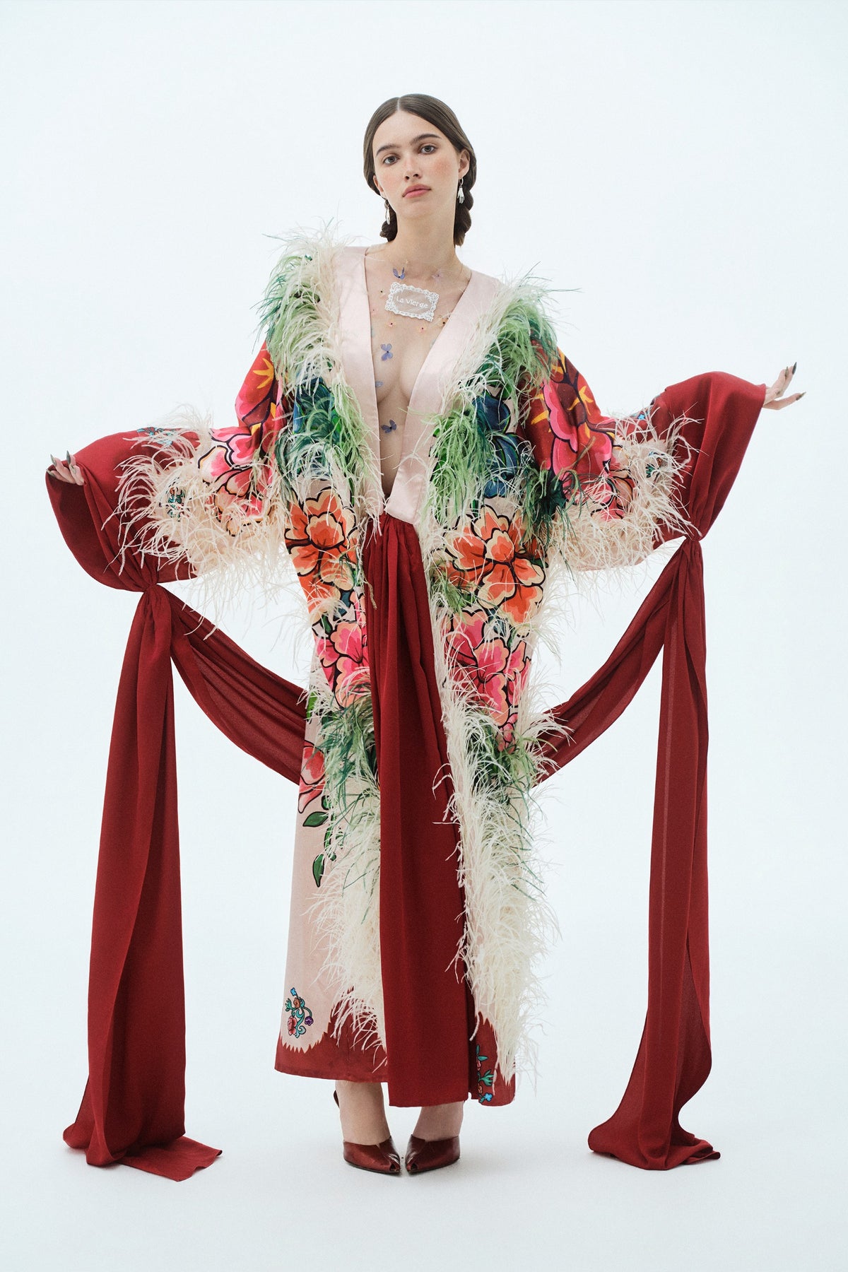 El Marco Feather Trench Coat