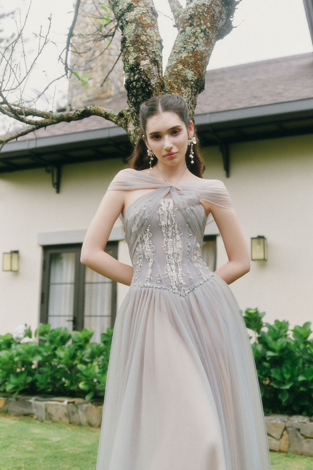 Sparkle A-line Corset Waist Tulle Ankle Length Dress