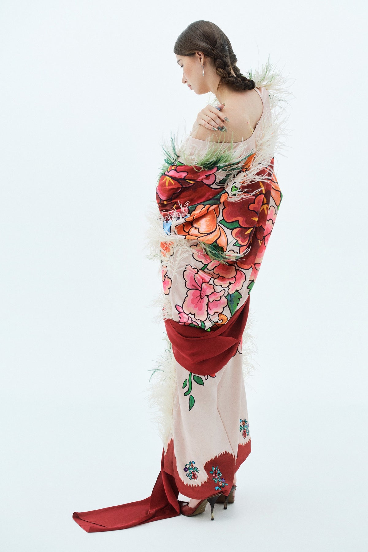 El Marco Feather Trench Coat