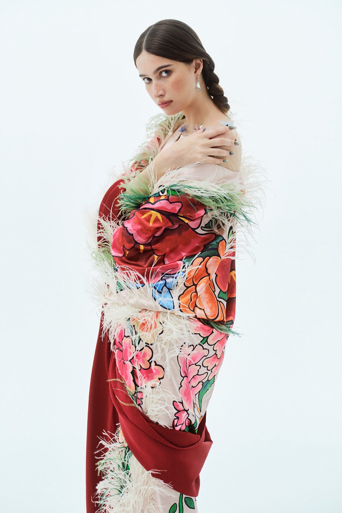 El Marco Feather Trench Coat
