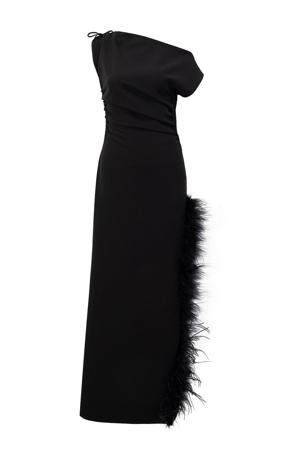 La Feme Sheath Side Slit Cotton Blend Ankle Length Dress