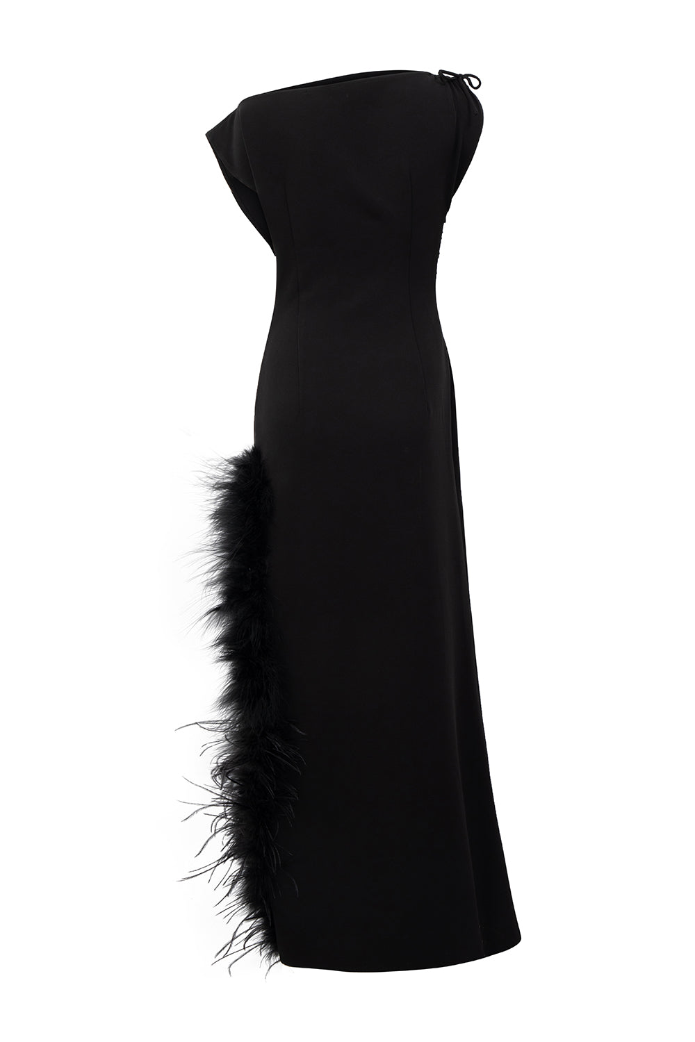 La Feme Sheath Side Slit Cotton Blend Ankle Length Dress