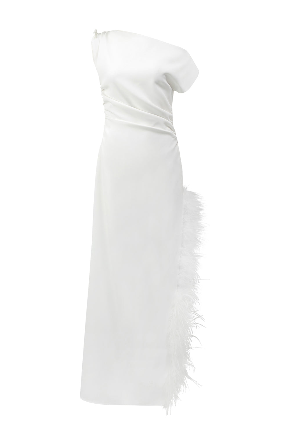 La Feme Sheath Side Slit Cotton Blend Ankle Length Dress