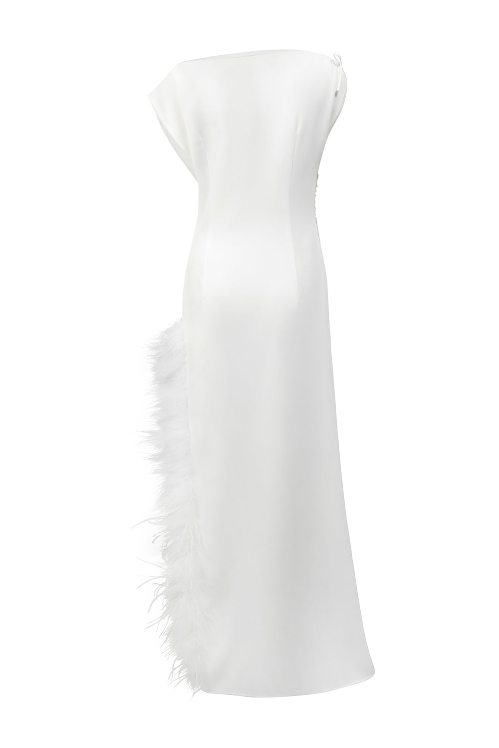 La Feme Sheath Side Slit Cotton Blend Ankle Length Dress