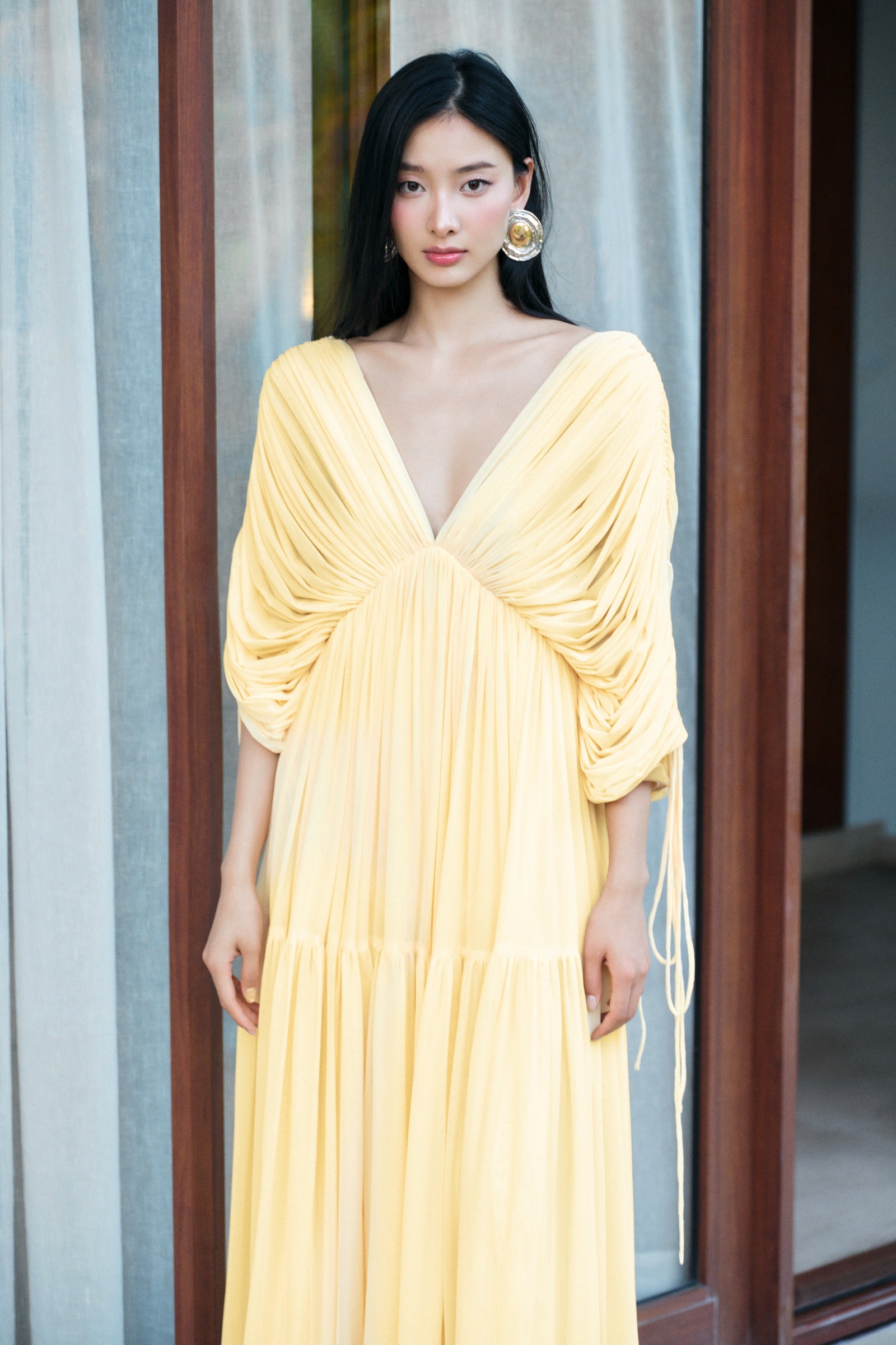 Alcyone Ruched Maxi Dress