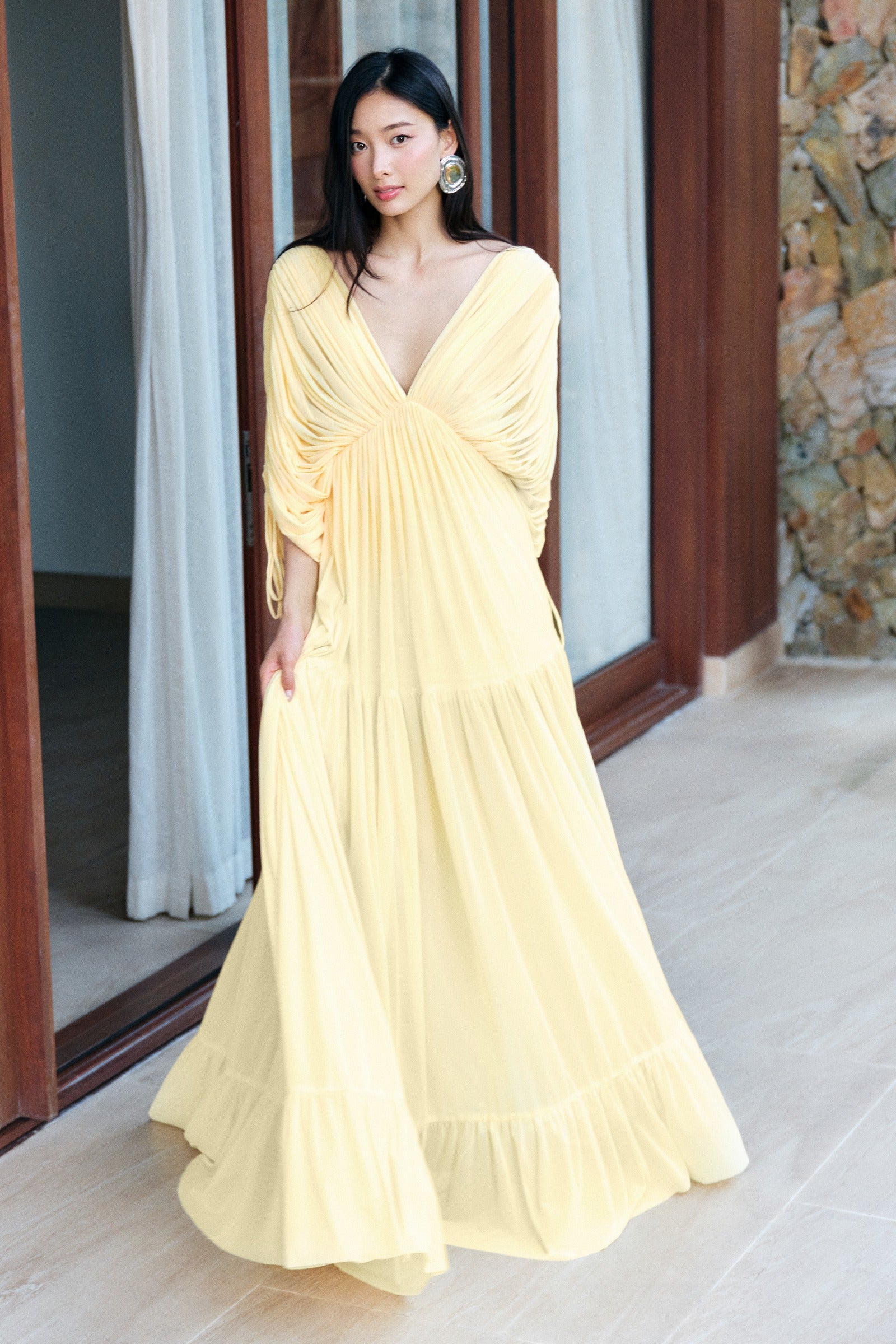 Alcyone Ruched Maxi Dress