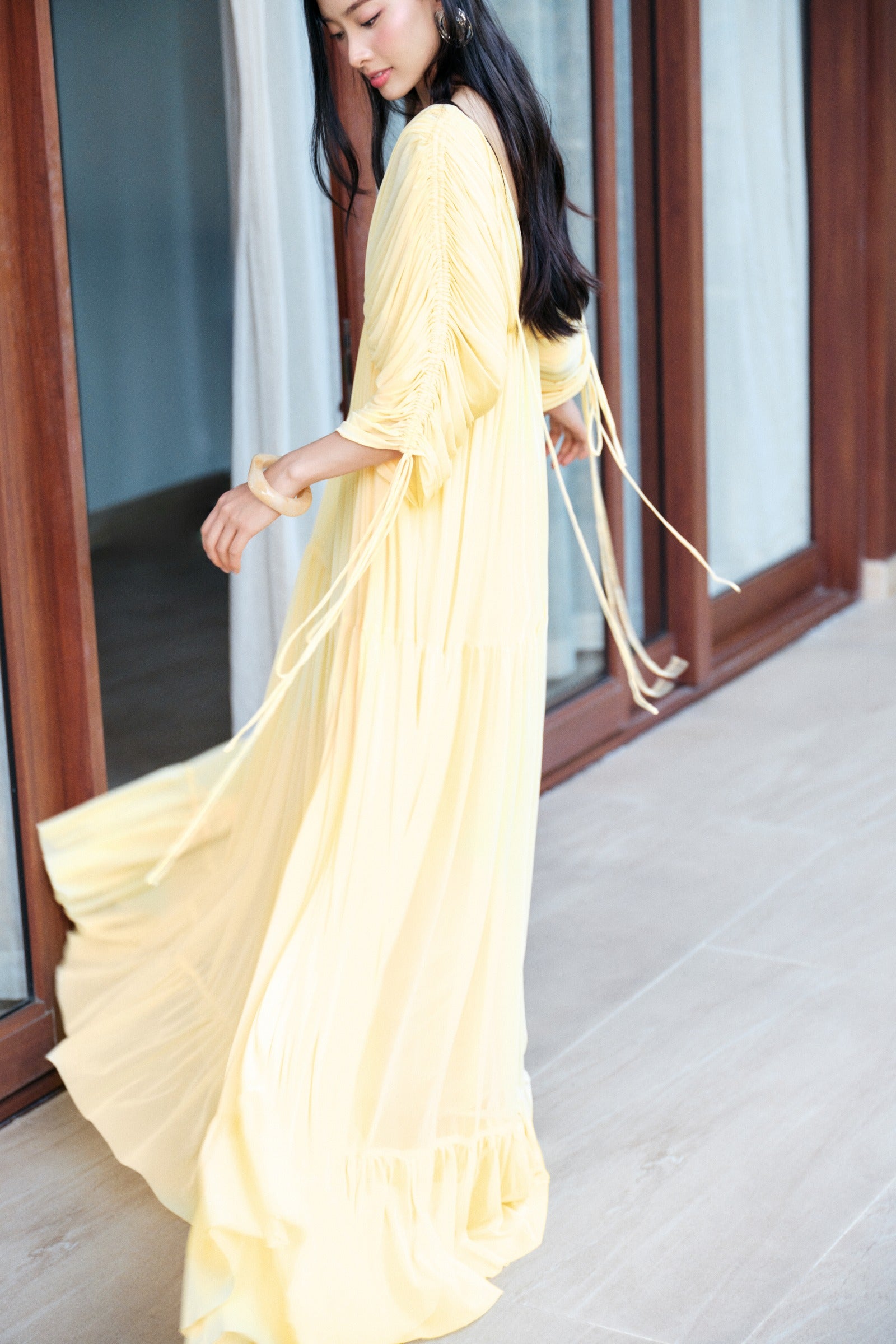 Alcyone Ruched Maxi Dress