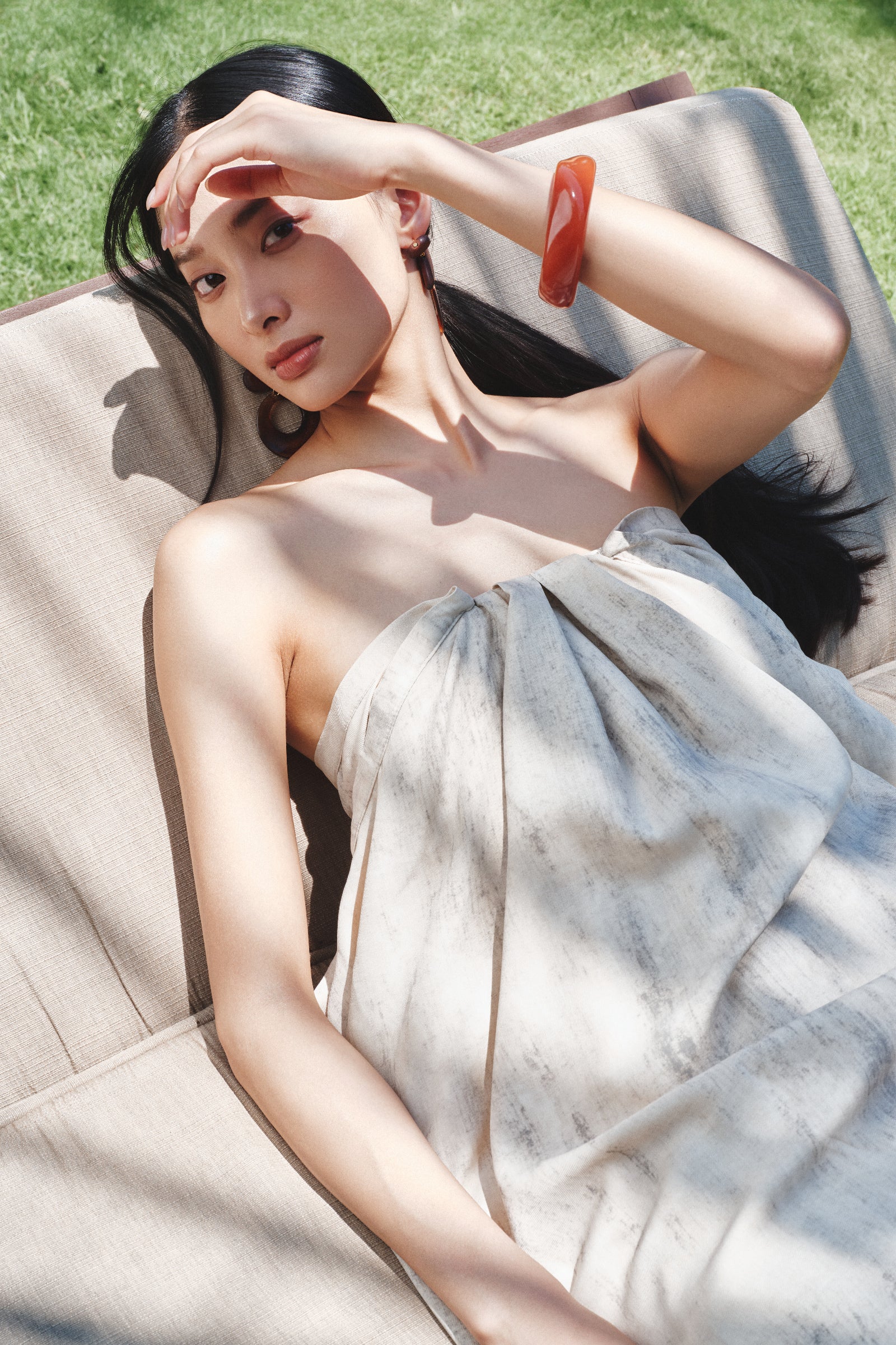 Vein Draped Maxi Dress