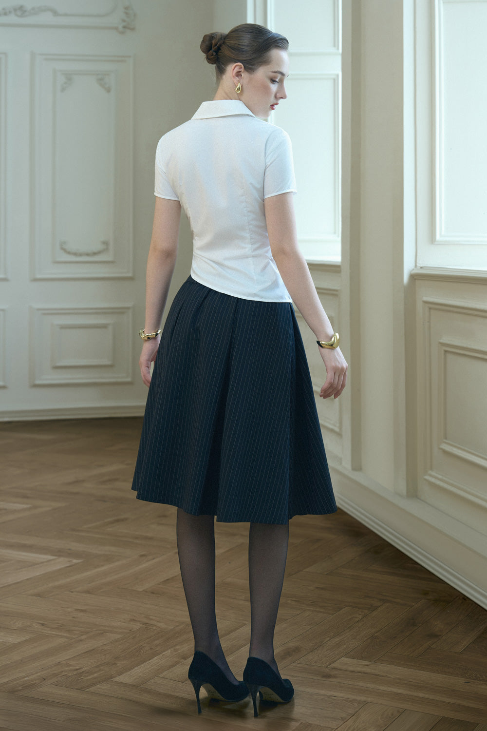 Opal Asymmetric Extended Flap Poplin Shirt