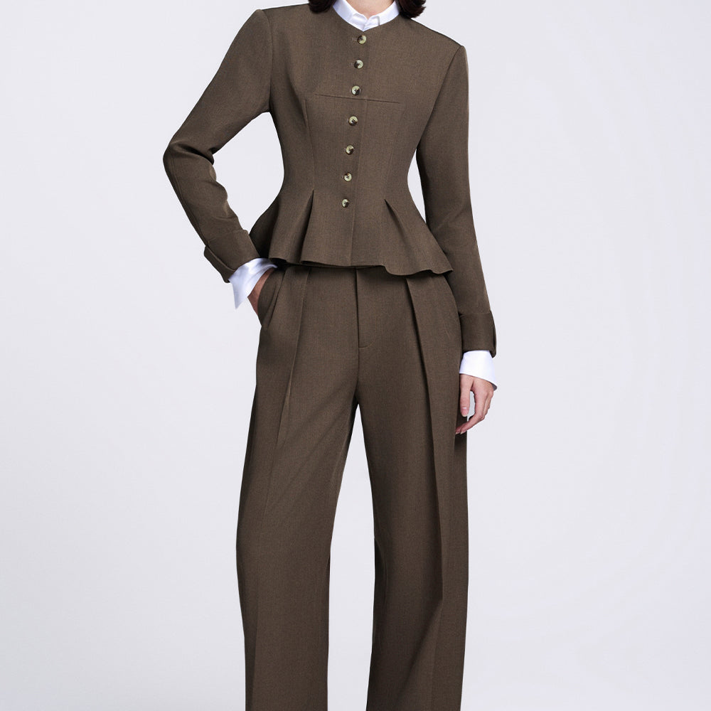 Colette Straight Seam Pocket Twill Maxi Pants