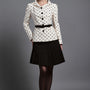 Rhea Peplum V-Neck Silk Cotton Blend Jacket