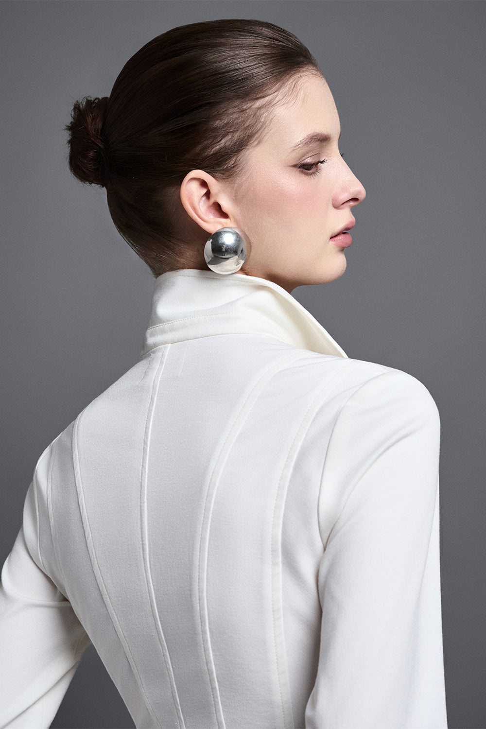 Seren Bodycon Collared Neck Crepe Shirt