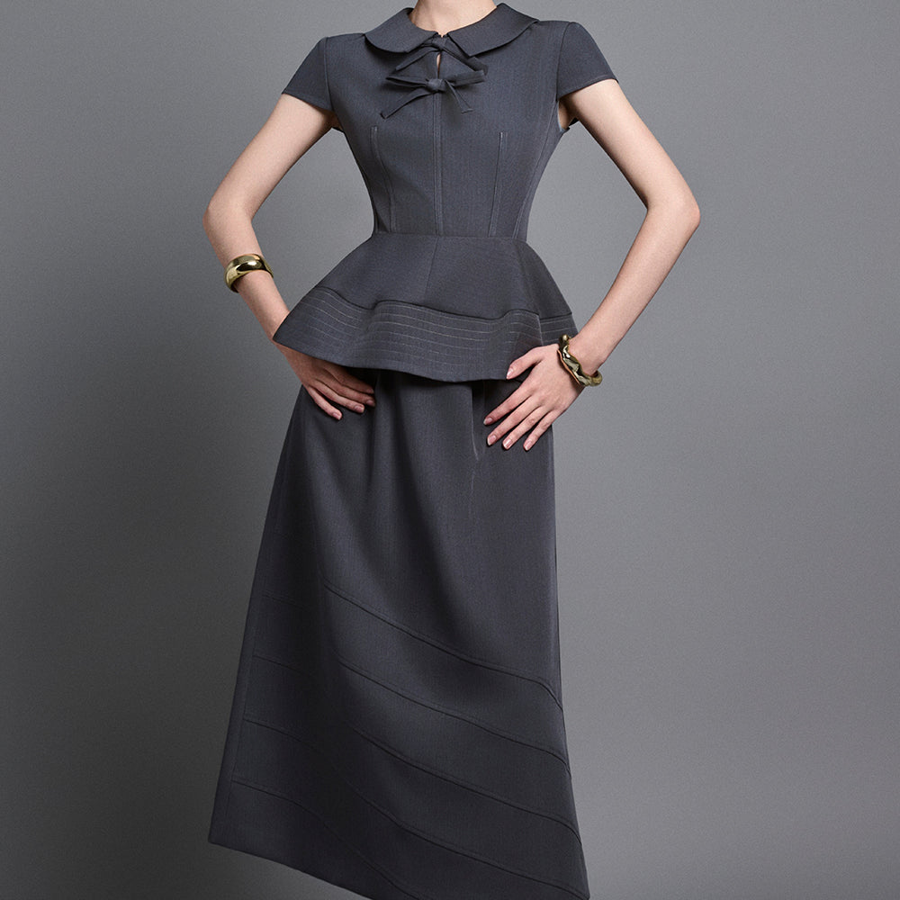 Anouk A-line Twill Midi Skirt