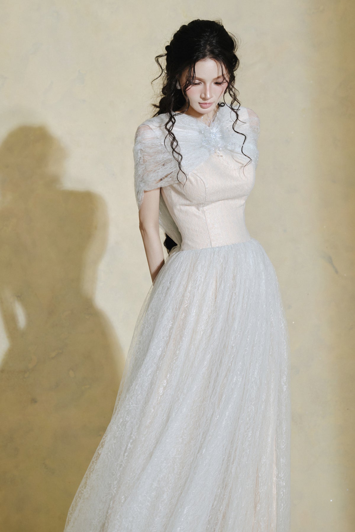 Lina Cape Sleeve Maxi Dress