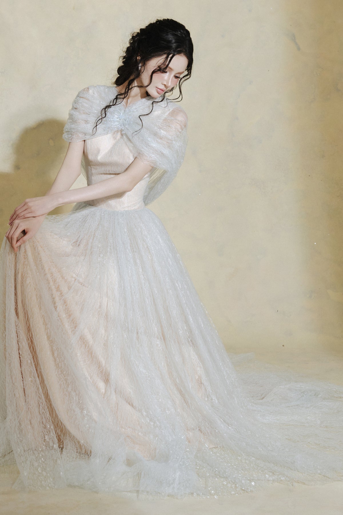 Lina Cape Sleeve Maxi Dress