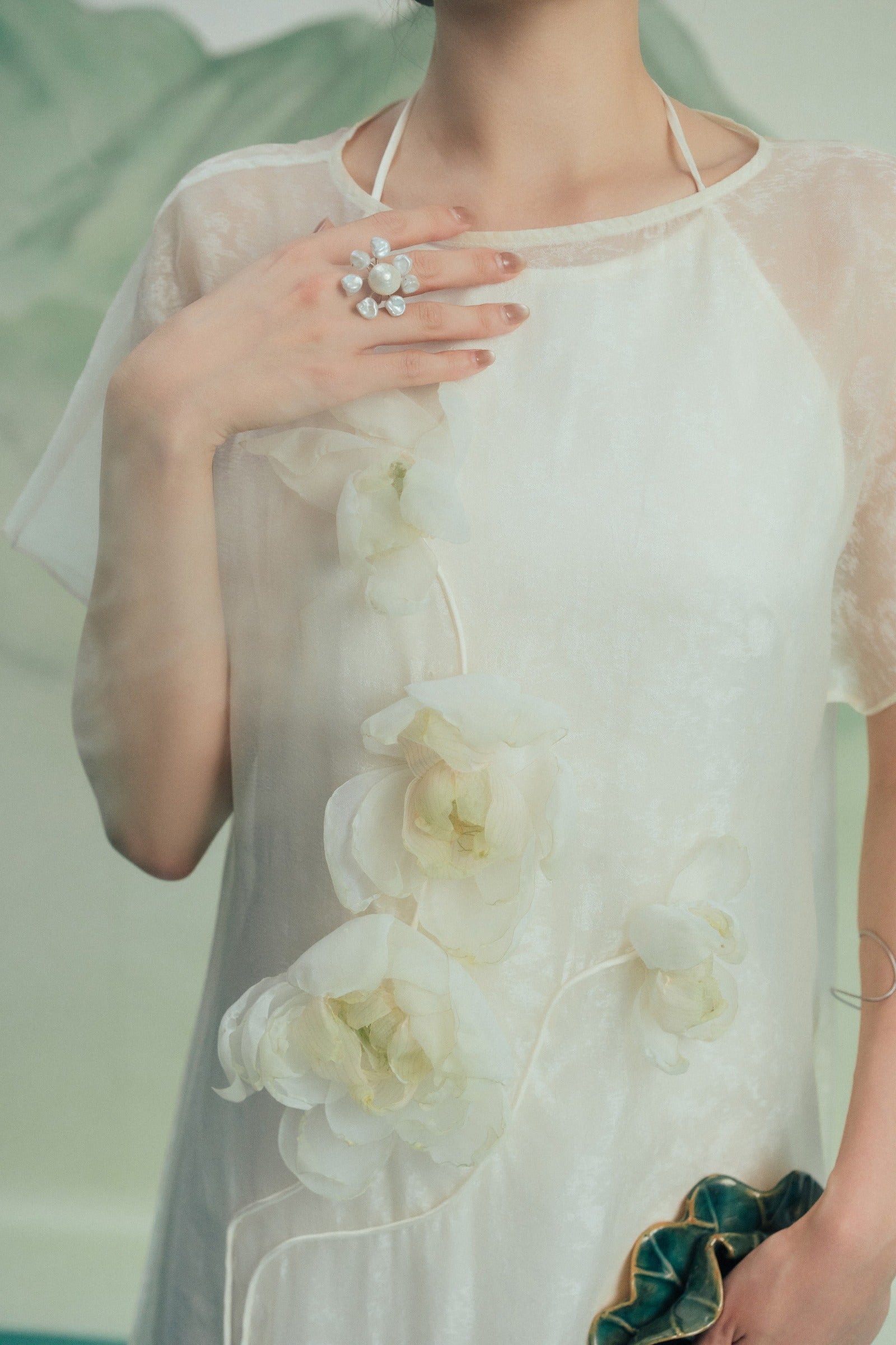 Lien Tam Applique Maxi Dress