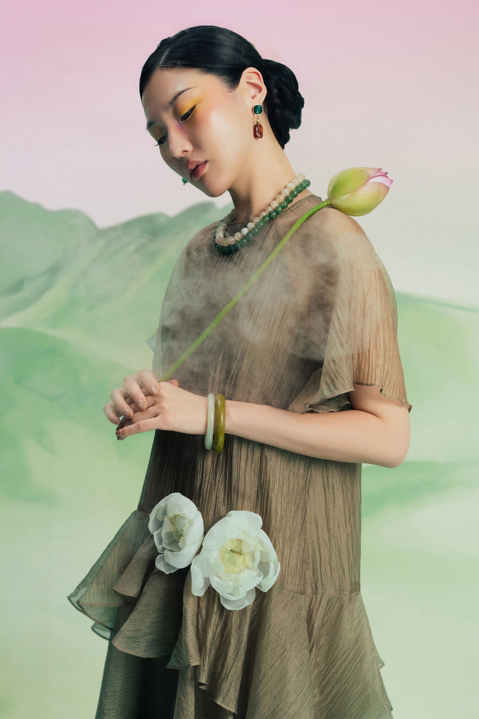 Lien Khue Applique Maxi Dress
