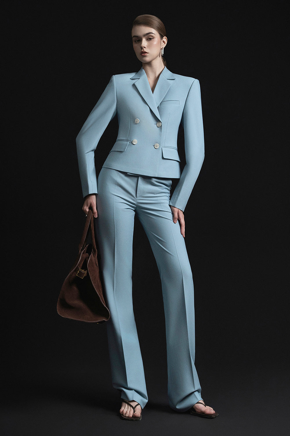 Joe Cropped Double Breasted Twill Jacket