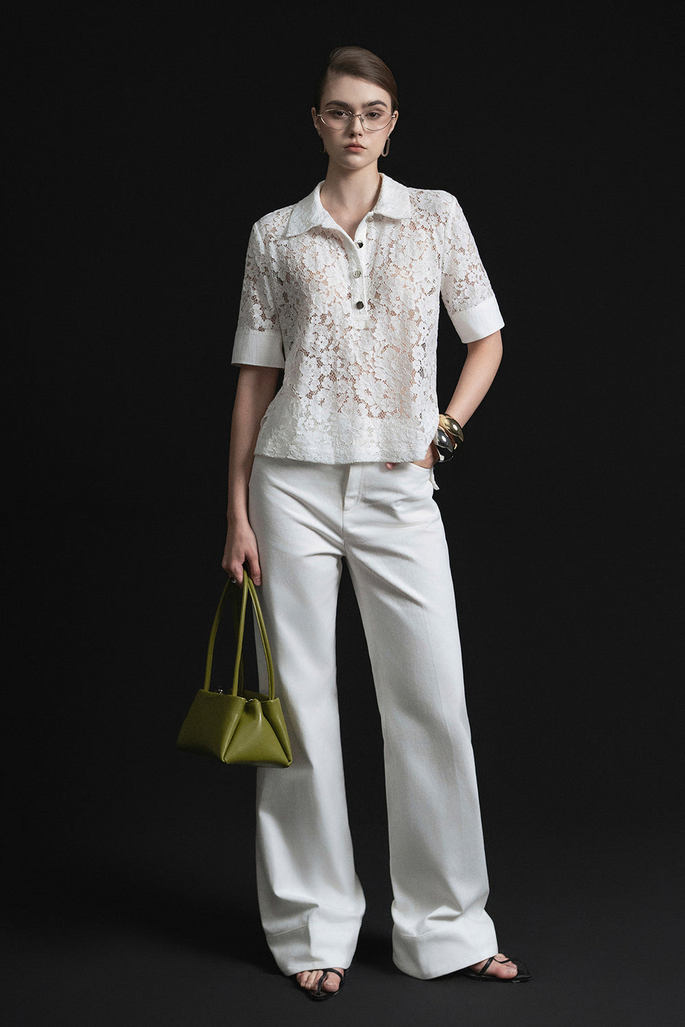 Feliz Straight Flared Denim Floor Length Pants