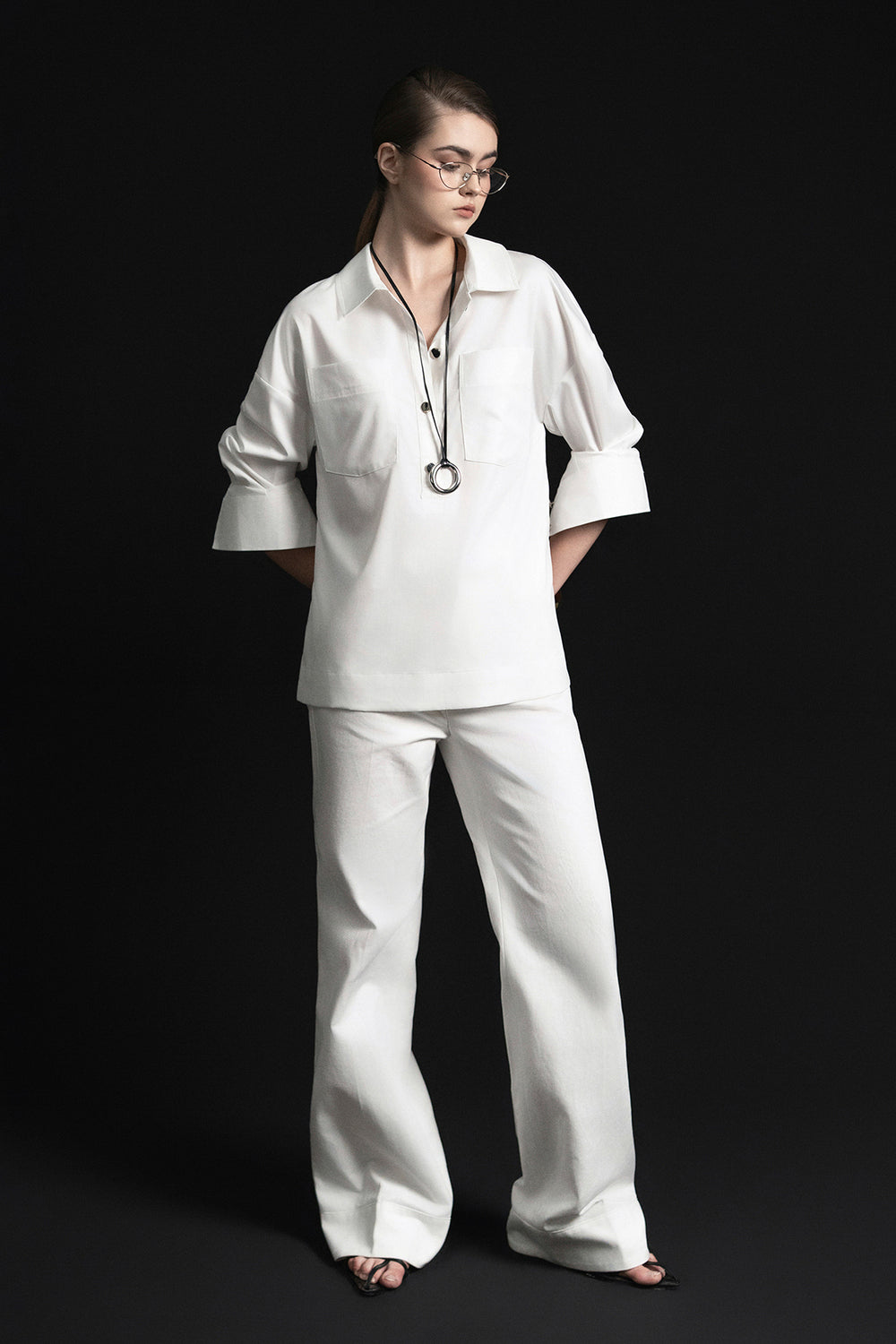 Feliz Straight Flared Denim Floor Length Pants