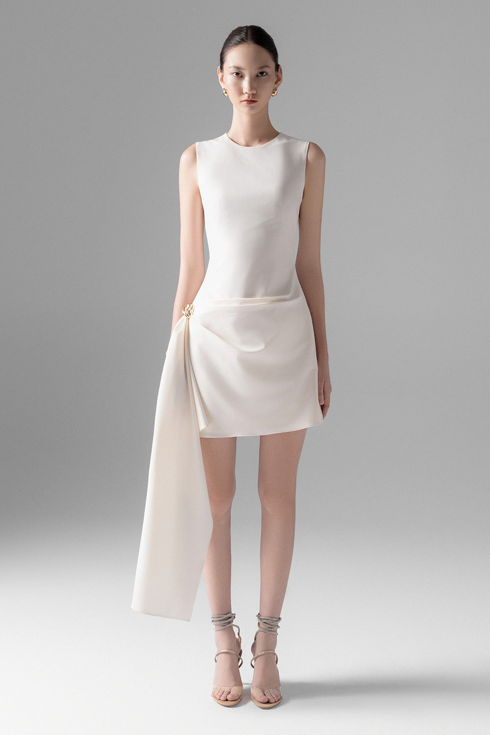 Lucy A-line Extended Flap Twill Mini Dress