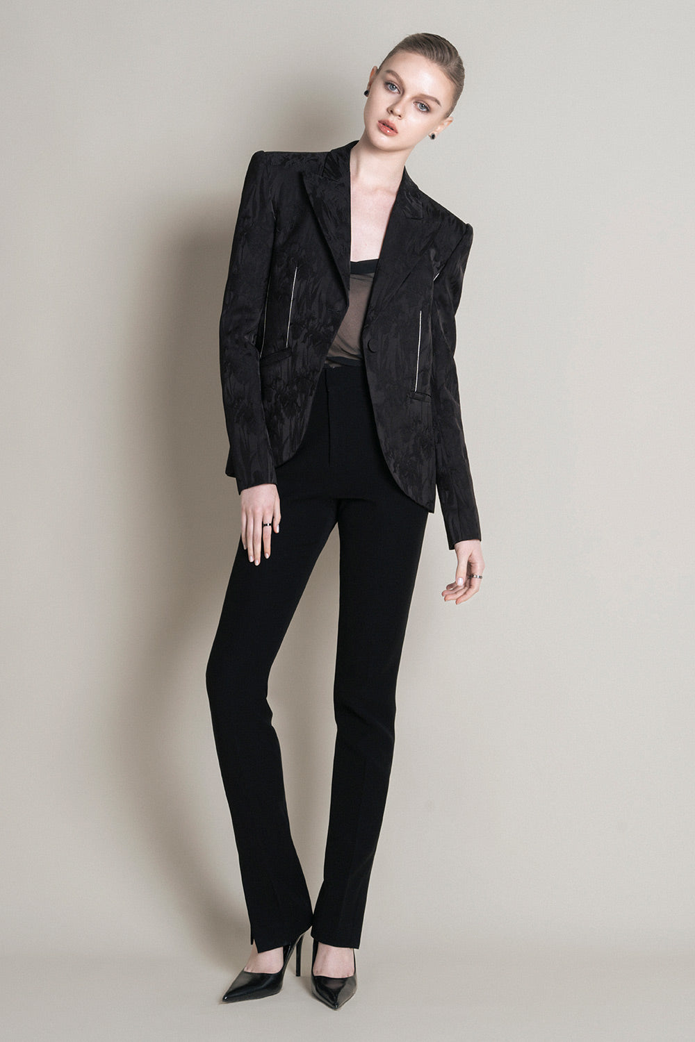 Nadya Flared Spaghetti Strap Silk Chiffon Top